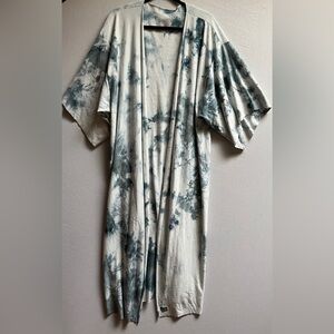 DAUB Kimono Sleeve Bamboo Cotton Robe Tie-Dye Cardigan Sz One Size